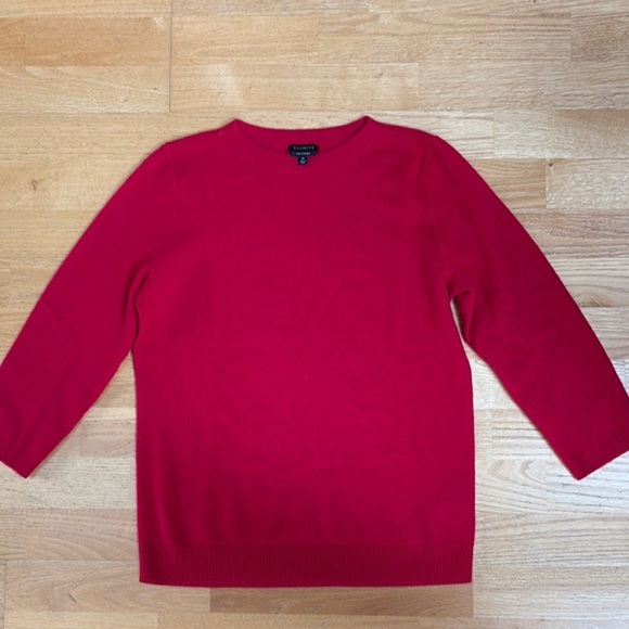 Talbots Audrey Red Cashmere Crewneck Sweater Medium - Picture 2 of 8